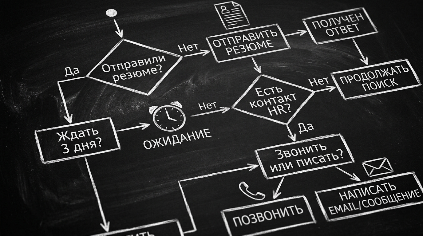 Схема выбора действий для кандидата после отправки резюме